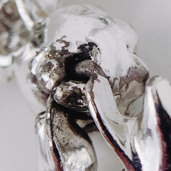 VTG Signed Judy Lee Mid Century Moonglow Lucite AB Rhinestone Silver Tone Choker - Picture 8 of 16